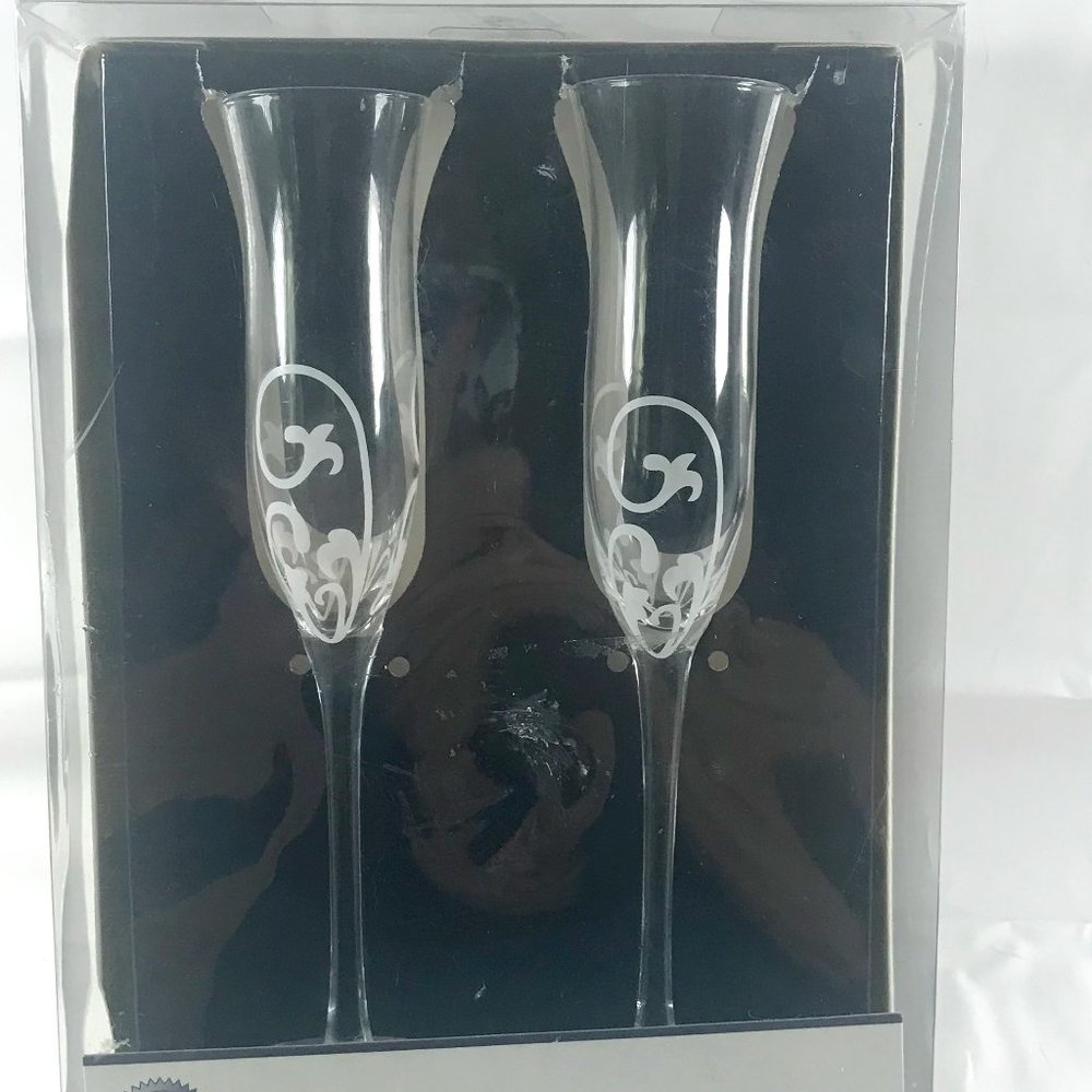 Wilton etched Toasting Glasses set of 2